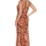 Beach To Bar Dress - Golden Leopard