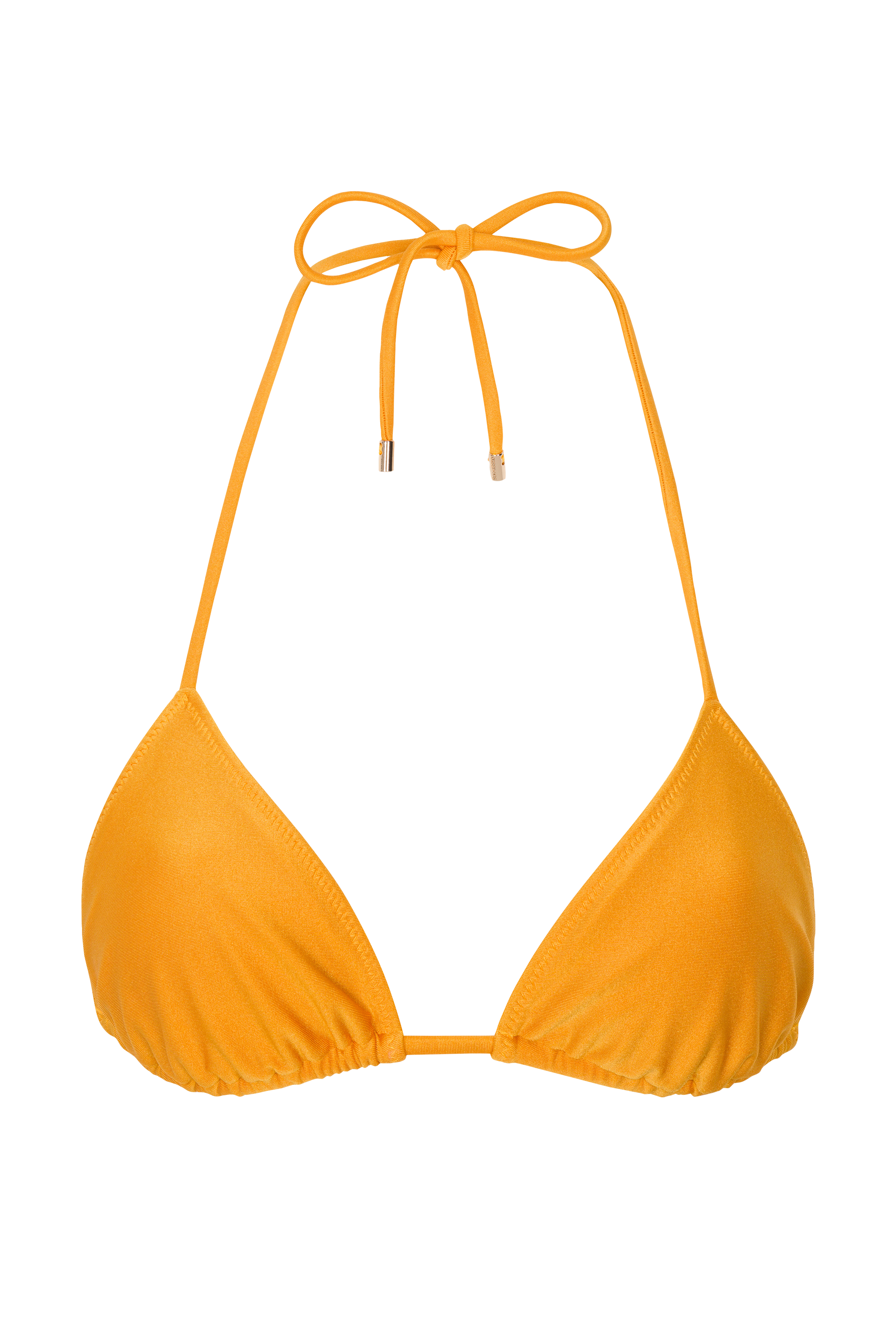Sunshine yellow triangle bikini top with adjustable straps.